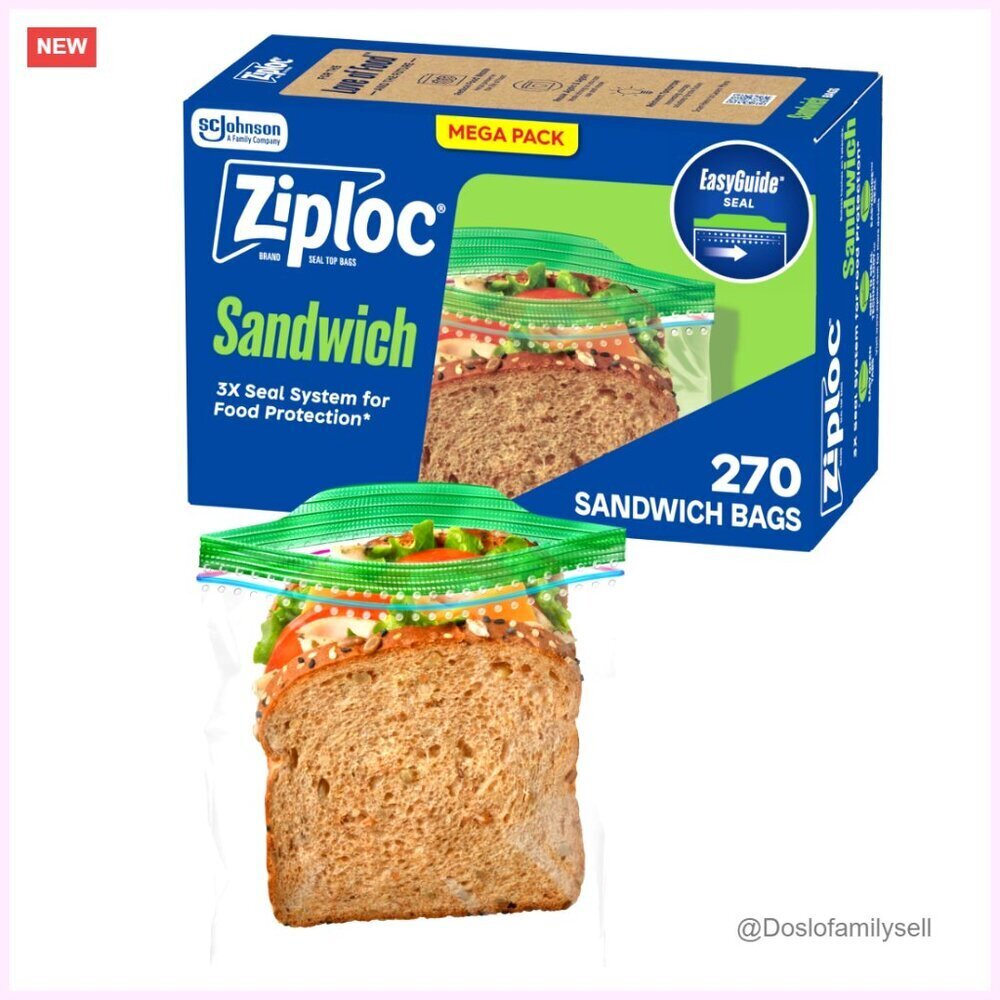 270 Count Plastic Food Storage Bags with EasyGuide Seal